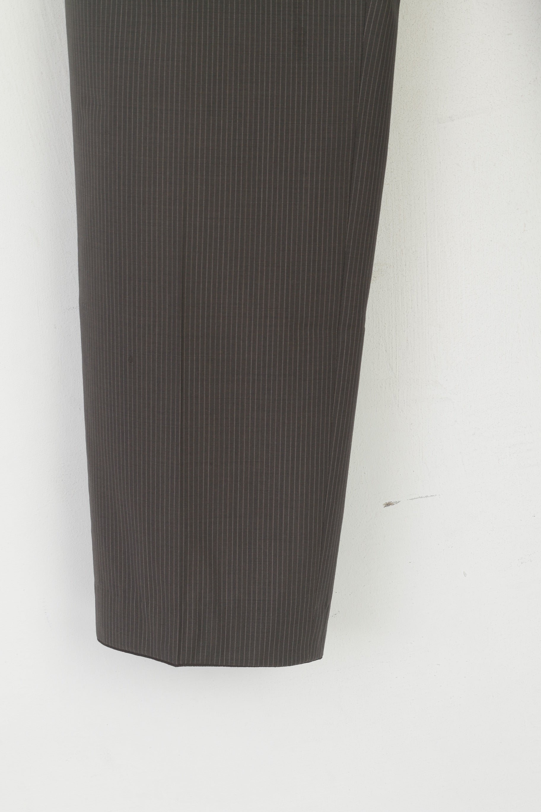 Hugo Boss Hommes 50 40 Pantalon Taupe Rayé Laine Élégant Pantalon Classique Jam2