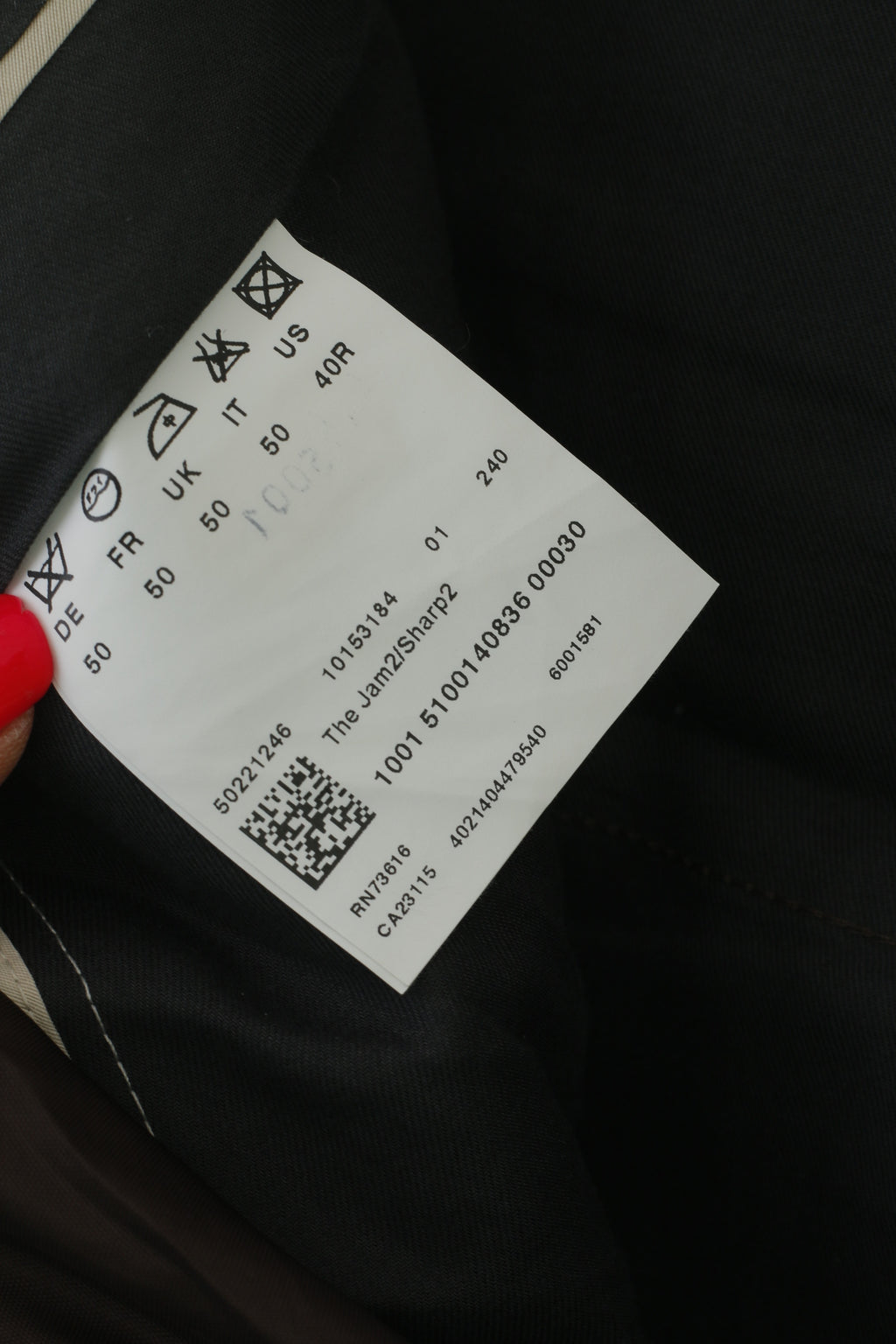 Hugo Boss Hommes 50 40 Pantalon Taupe Rayé Laine Élégant Pantalon Classique Jam2