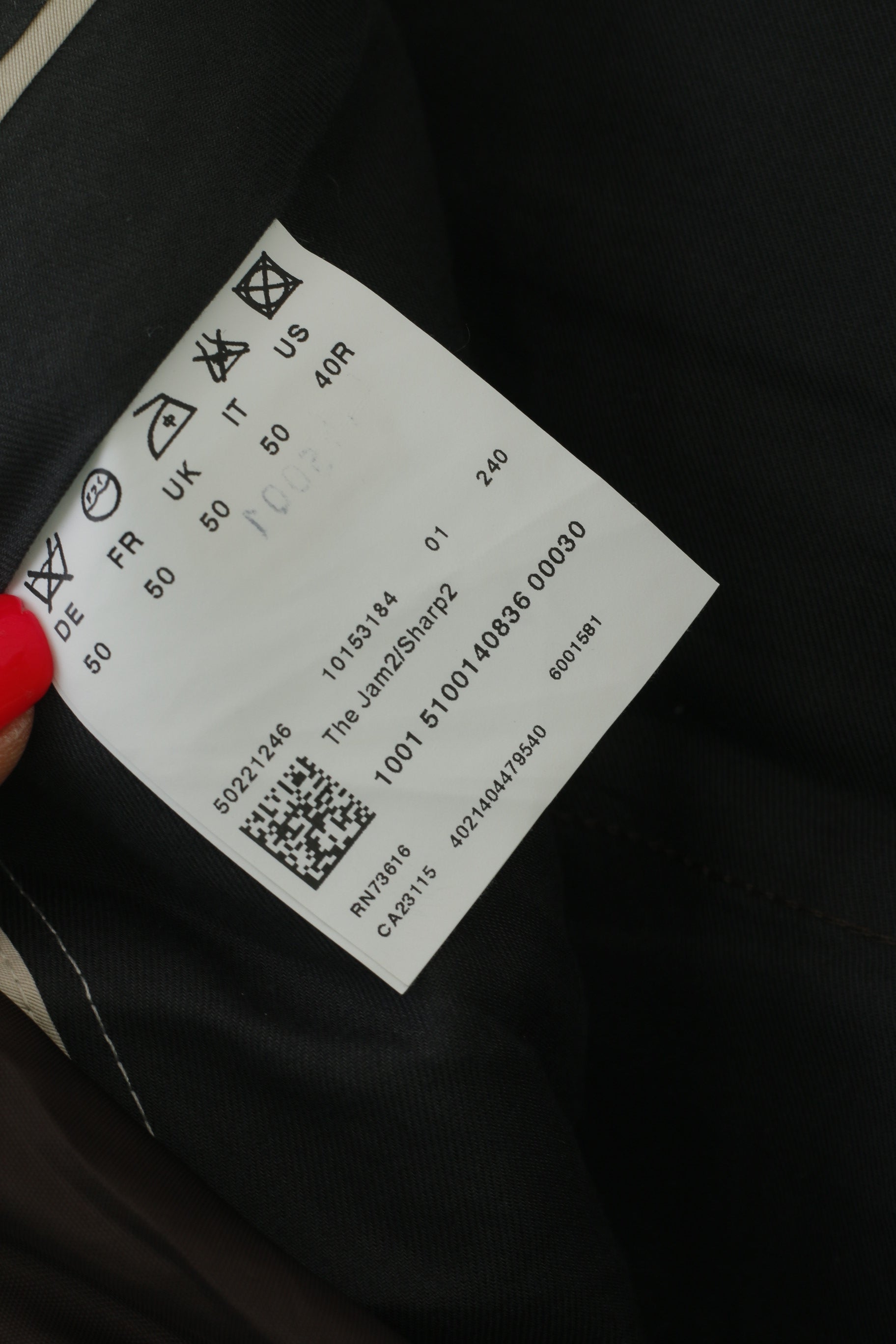 Hugo Boss Hommes 50 40 Pantalon Taupe Rayé Laine Élégant Pantalon Classique Jam2