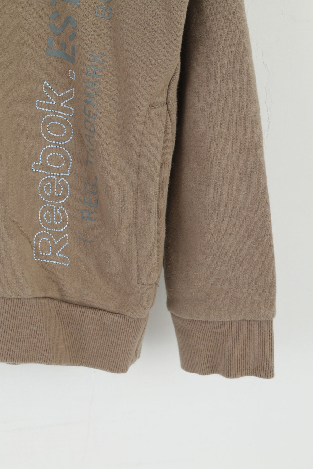 Reebok Garçons 13 14 Âge 164 Sweat Kaki Fermeture Éclair Complète Sweat À Capuche Haut De Sport