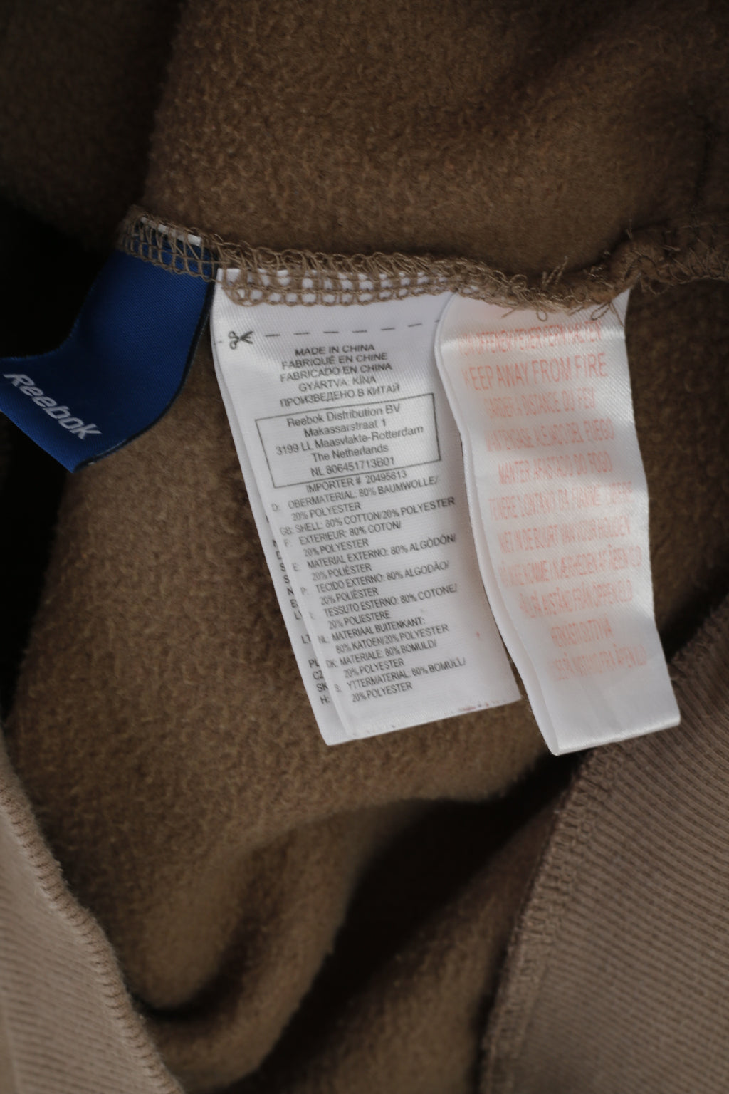 Reebok Garçons 13 14 Âge 164 Sweat Kaki Fermeture Éclair Complète Sweat À Capuche Haut De Sport