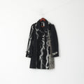 LOLINE Manteau Femme Noir Dacron Boutons-pression élégants Simple Boutonnage Haut Patchwork