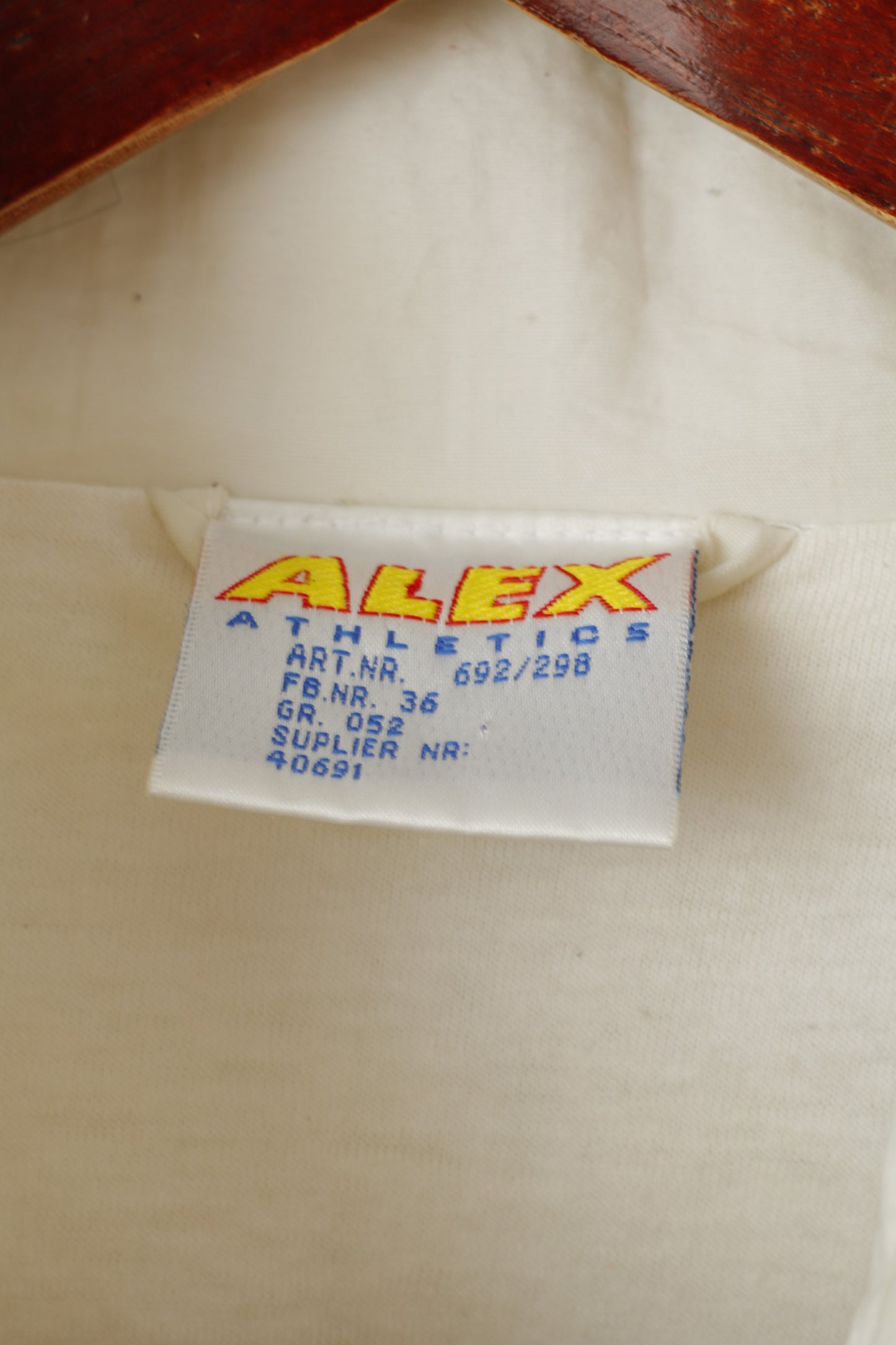 Alex Athletics Men 52 L Jacket Cream Vintage Bomber Nylon Waterproof Sportswear Top