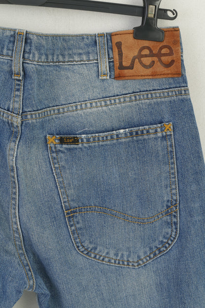 Lee Men 33 Jeans Trousers Blue Cotton Zed Classic Straight Slim Leg Vintage Pants