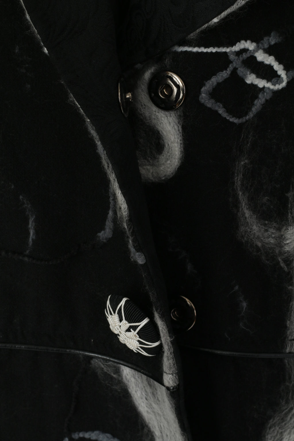 LOLINE Women S Coat Black Dacron Elegant Snaps Single Breasted Patchwork Top