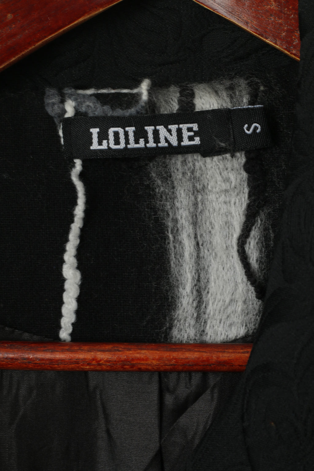 LOLINE Women S Coat Black Dacron Elegant Snaps Single Breasted Patchwork Top