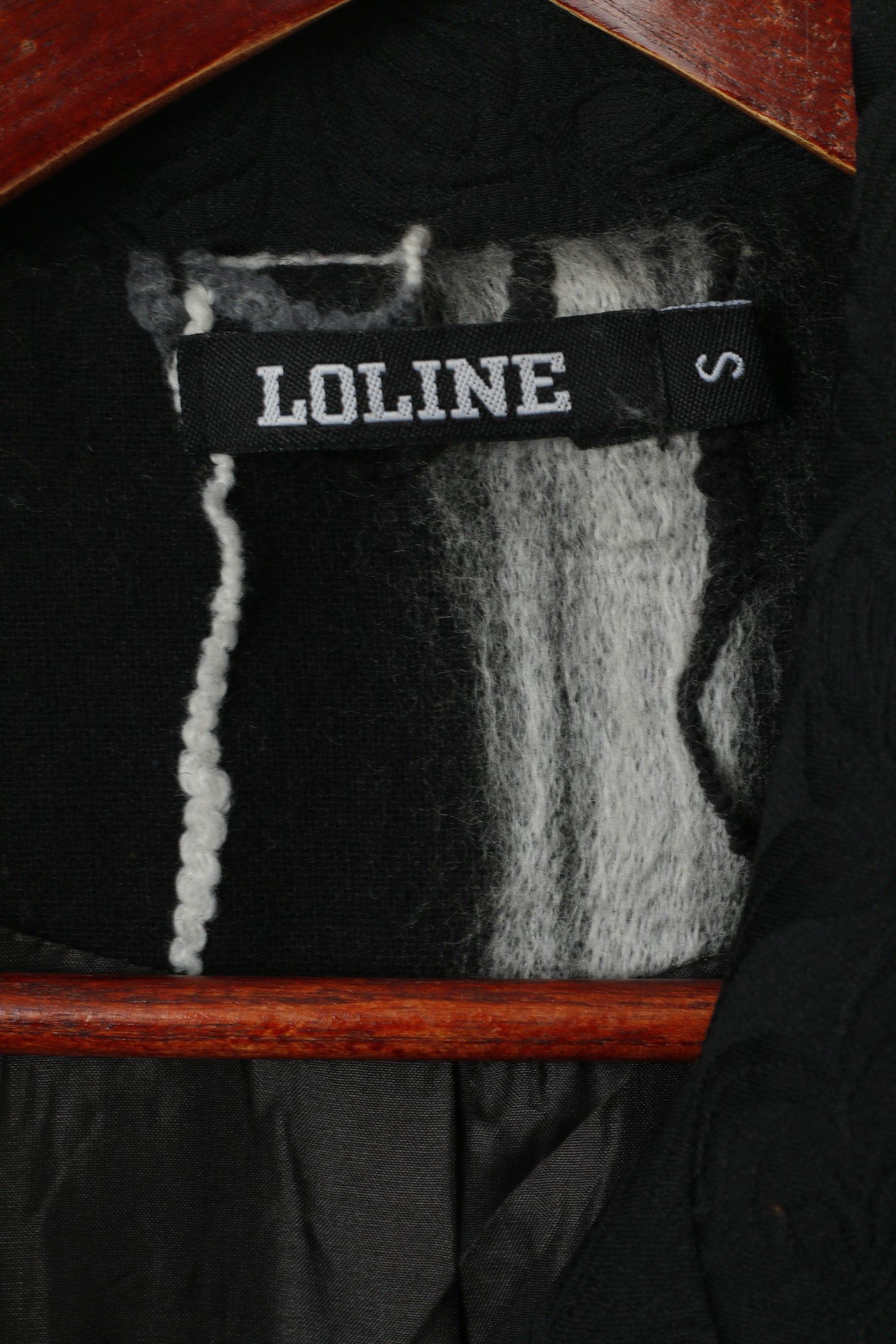 LOLINE Women S Coat Black Dacron Elegant Snaps Single Breasted Patchwork Top