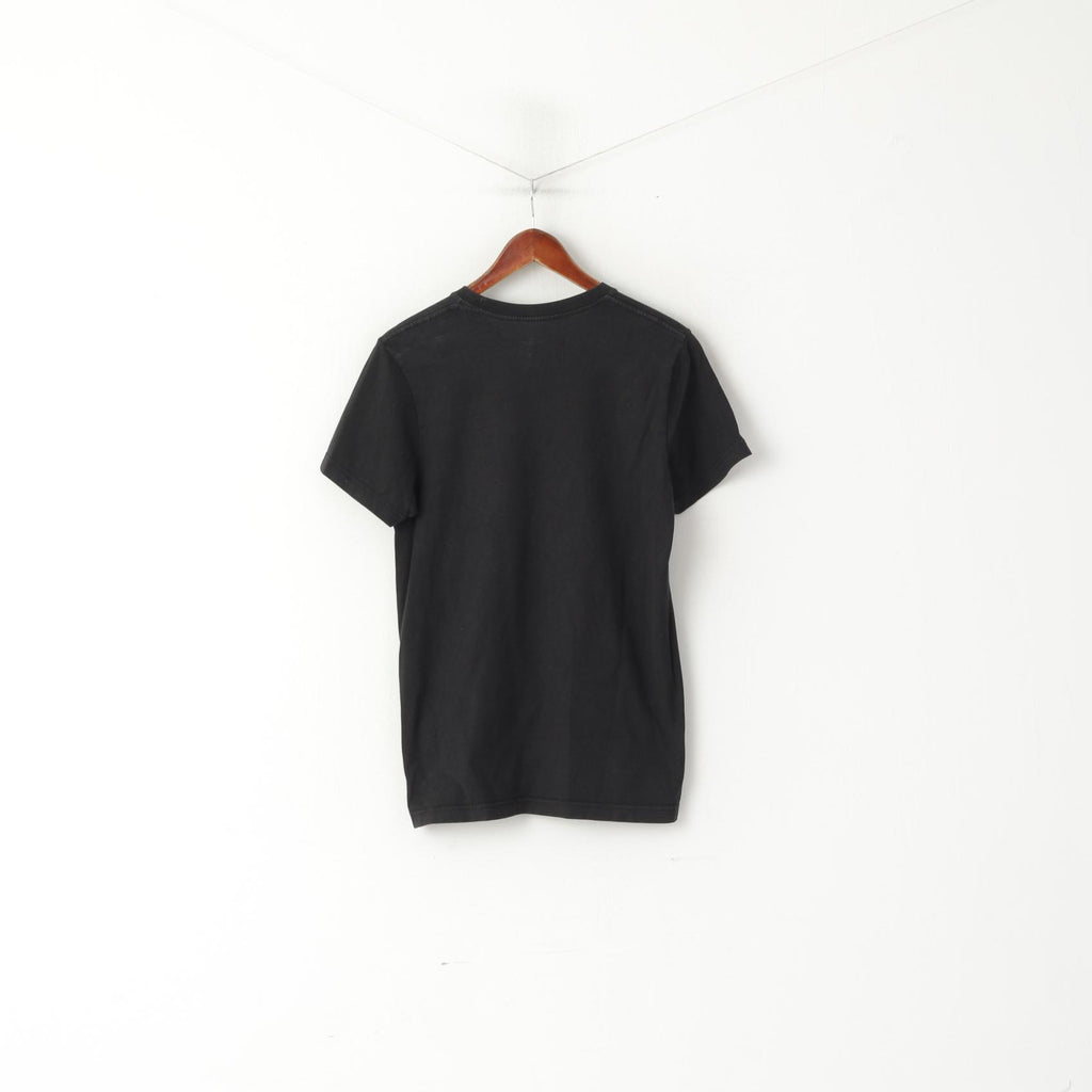 Nike Women M Shirt Black Cotton Graphic Risk Everything Slim Fit Top