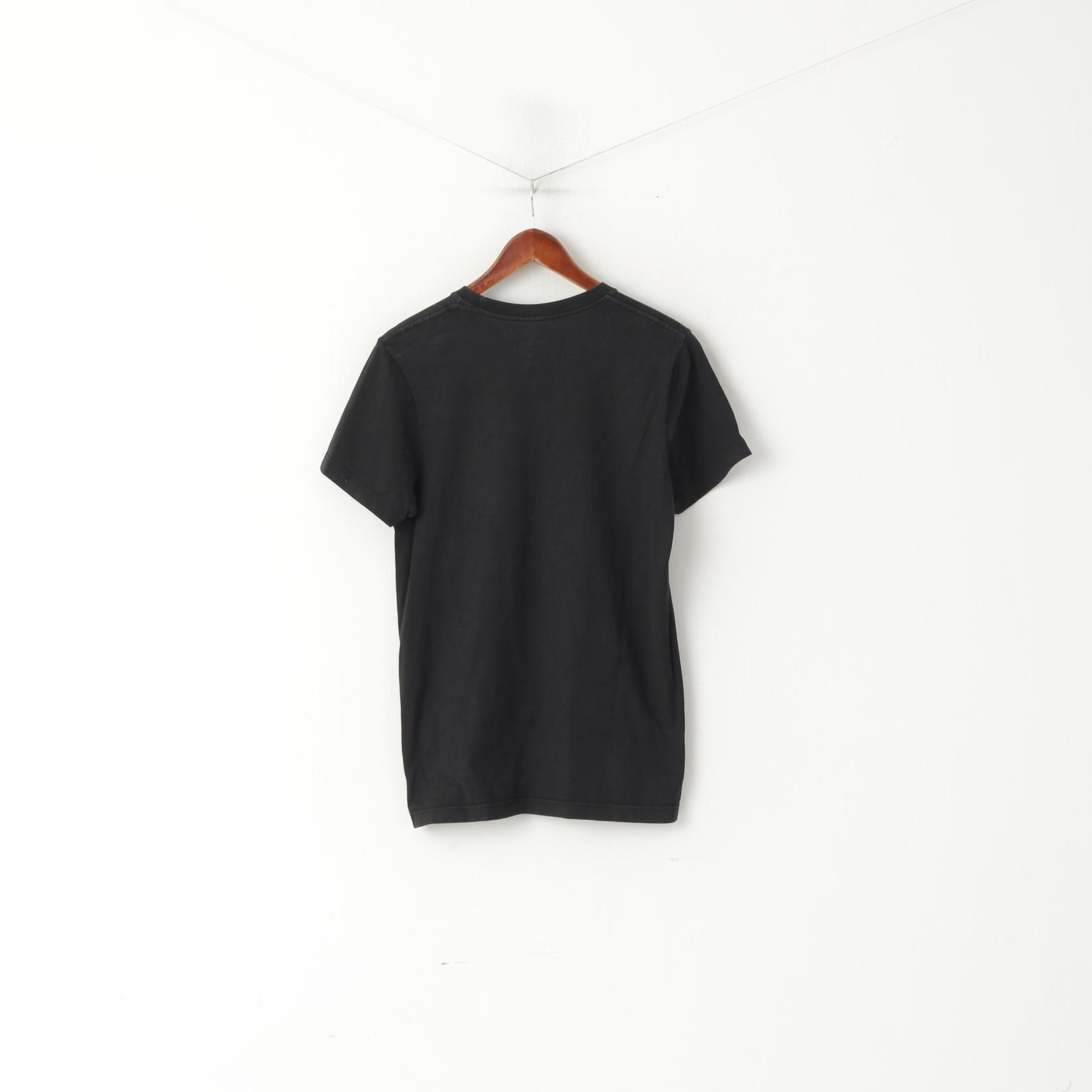 Nike Women M Shirt Black Cotton Graphic Risk Everything Slim Fit Top