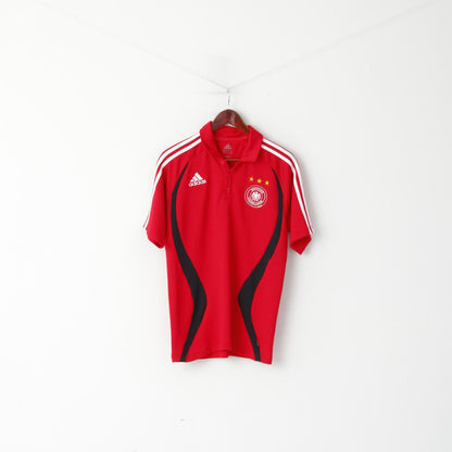 Adidas Men S Polo Shirt Red Deutscher German Fussball Bund 2005 Jersey Top