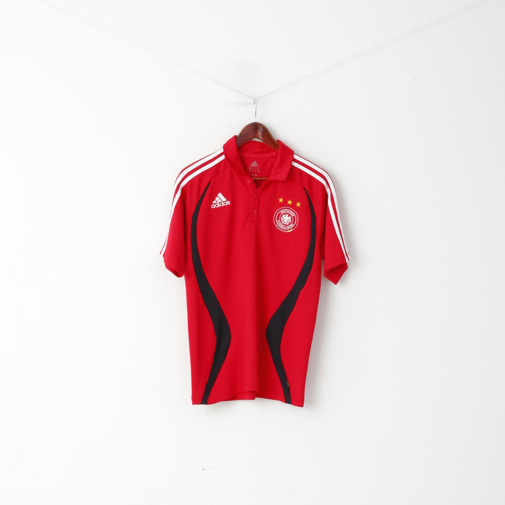 Adidas Polo Homme Rouge Deutscher German Fussball Bund 2005 Jersey Top