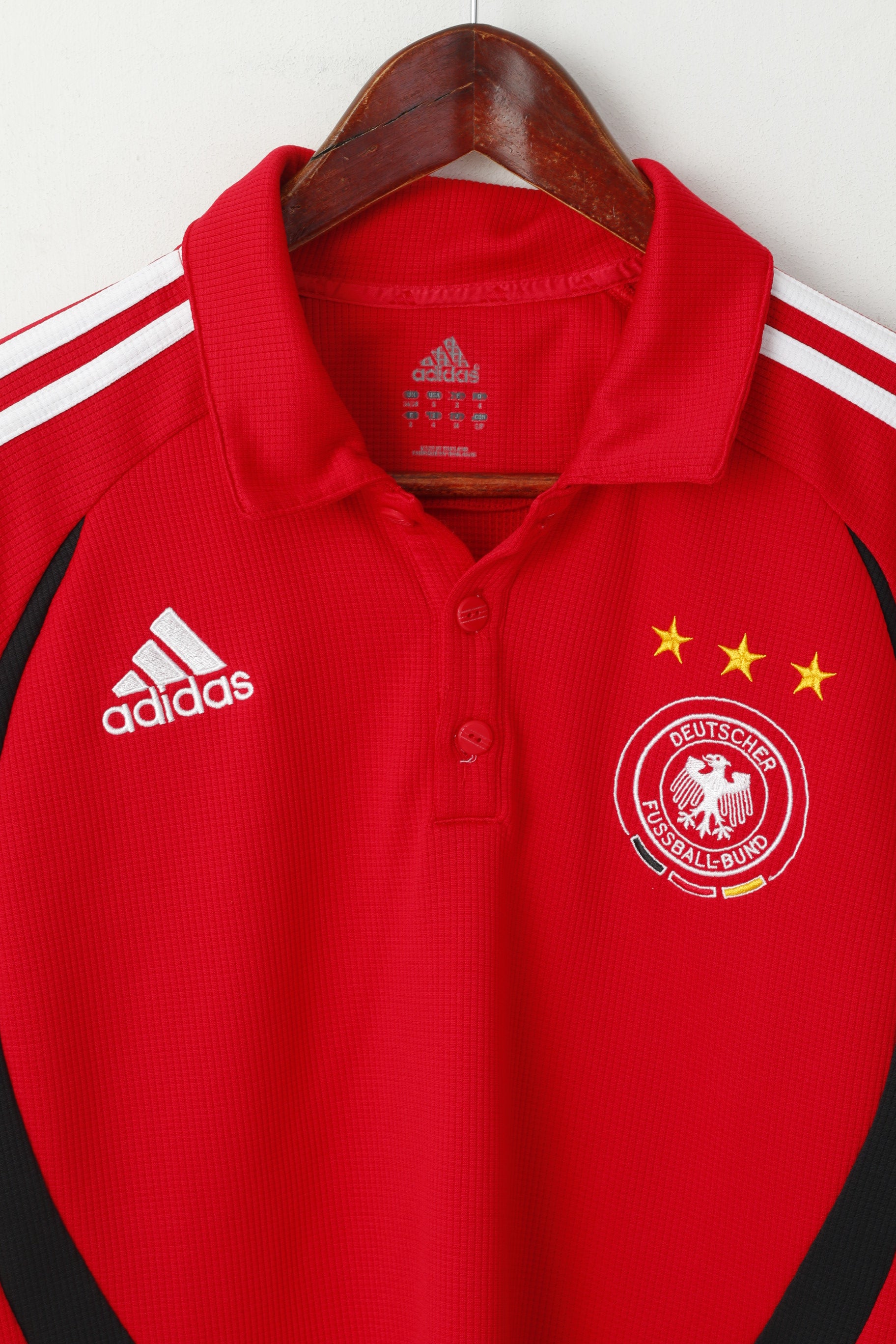 Adidas Polo Homme Rouge Deutscher German Fussball Bund 2005 Jersey Top