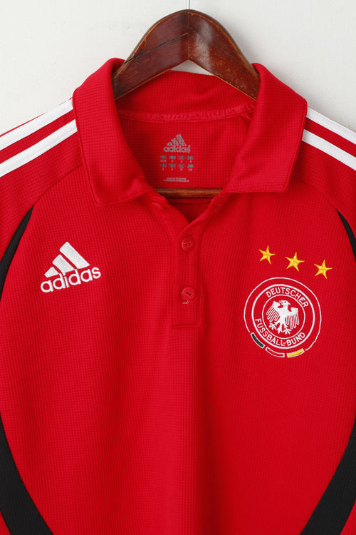 Polo Adidas da uomo S rossa Deutscher German Fussball Bund 2005 Jersey Top