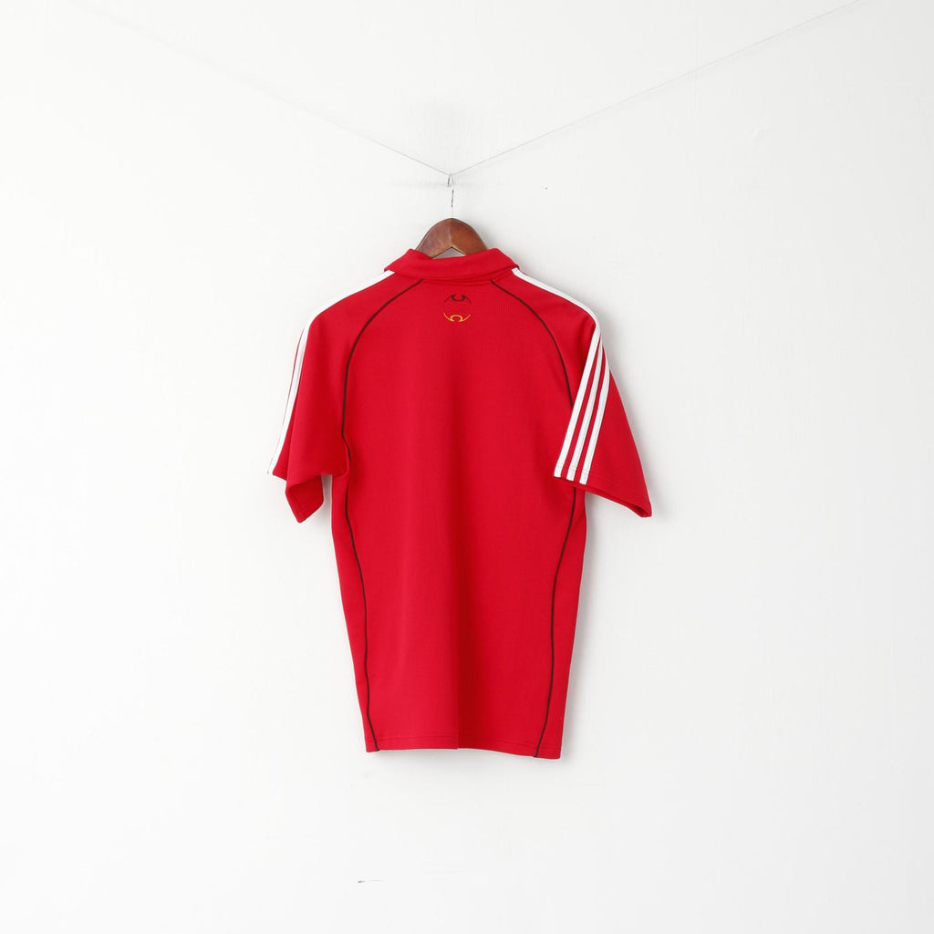 Adidas Men S Polo Shirt Red Deutscher German Fussball Bund 2005 Jersey Top