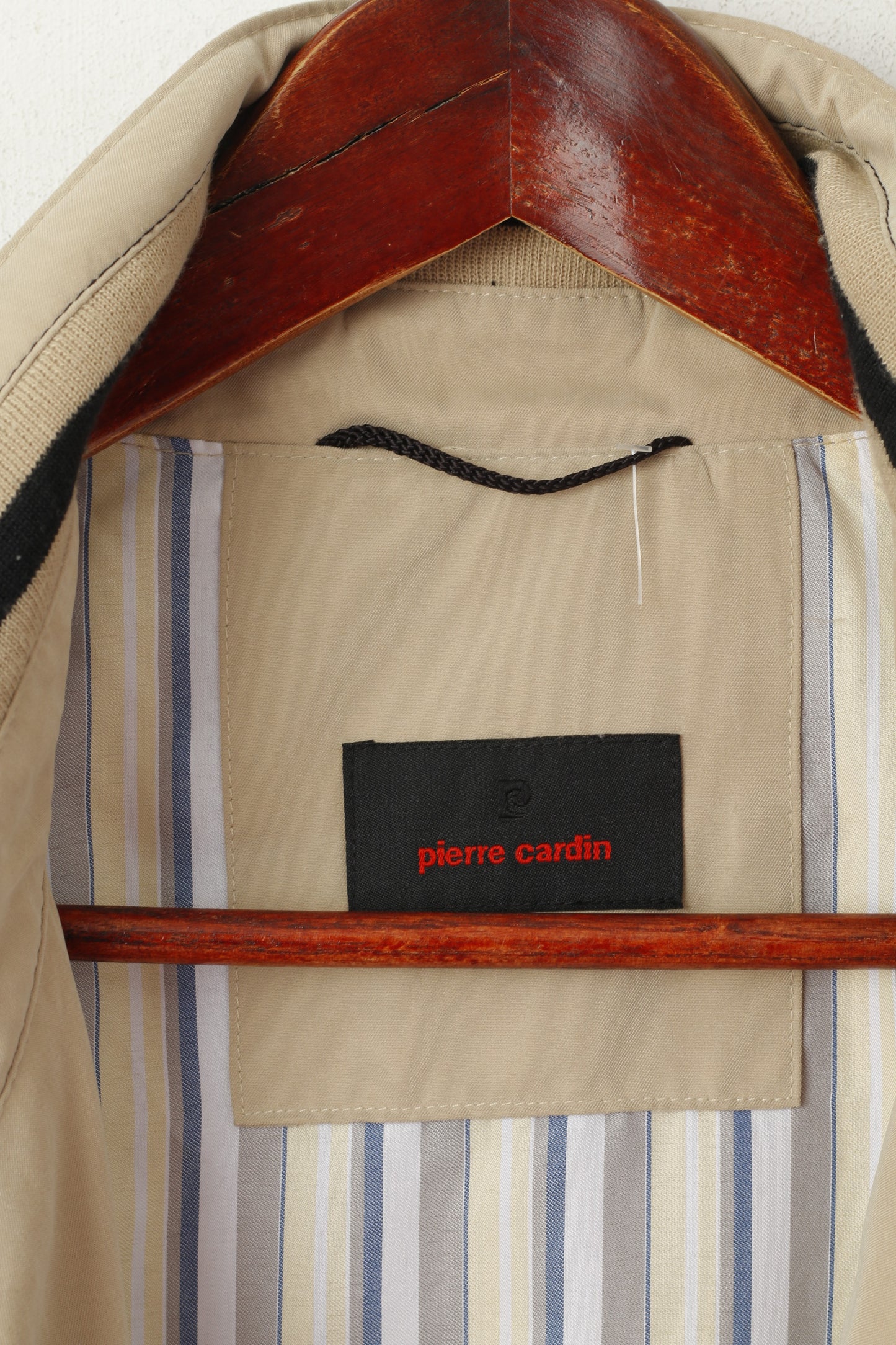 Pierre Cardin Men 58 XXL Jacket Beige Casual Lightweight Zip Up Funkcional Top