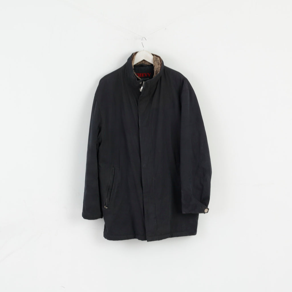 Giacca Chevy da uomo 50 L nera Harrington imbottita fodera rimovibile con cerniera Top casual
