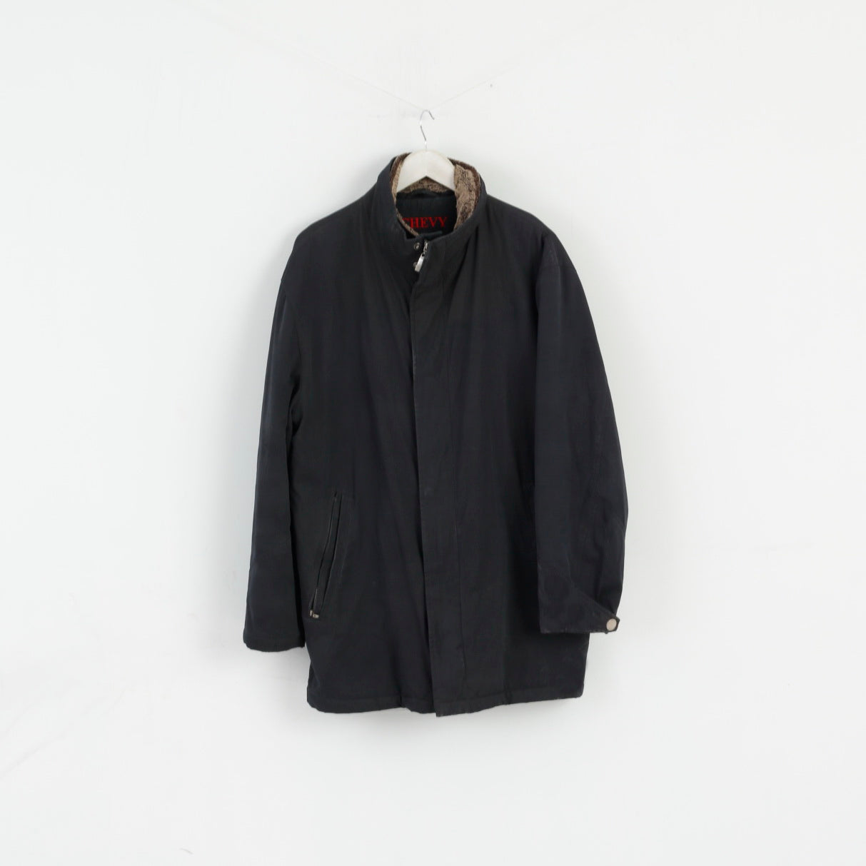 Giacca Chevy da uomo 50 L nera Harrington imbottita fodera rimovibile con cerniera Top casual