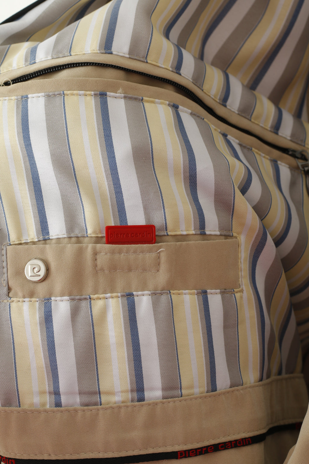 Pierre Cardin Giacca da uomo 58 XXL Beige Casual Leggera con cerniera Funkcional Top