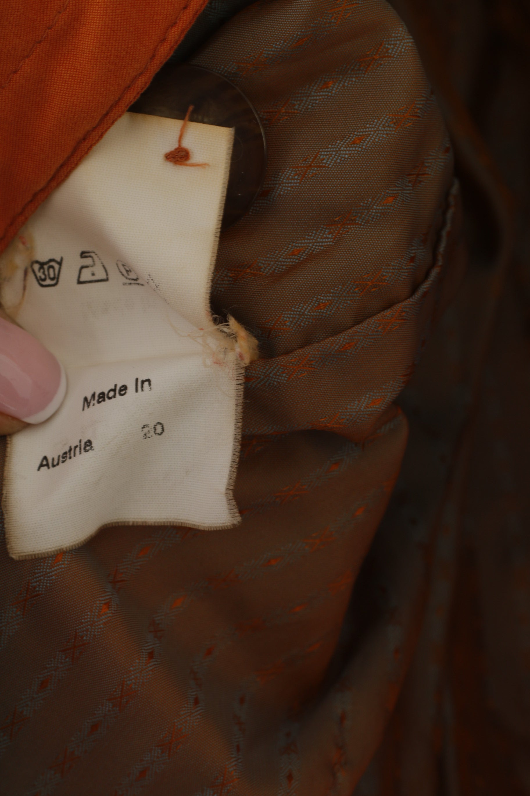 Head Women 40 12 Jacket Vintage Orange Full Zipper Shoulder Pads Sportswear