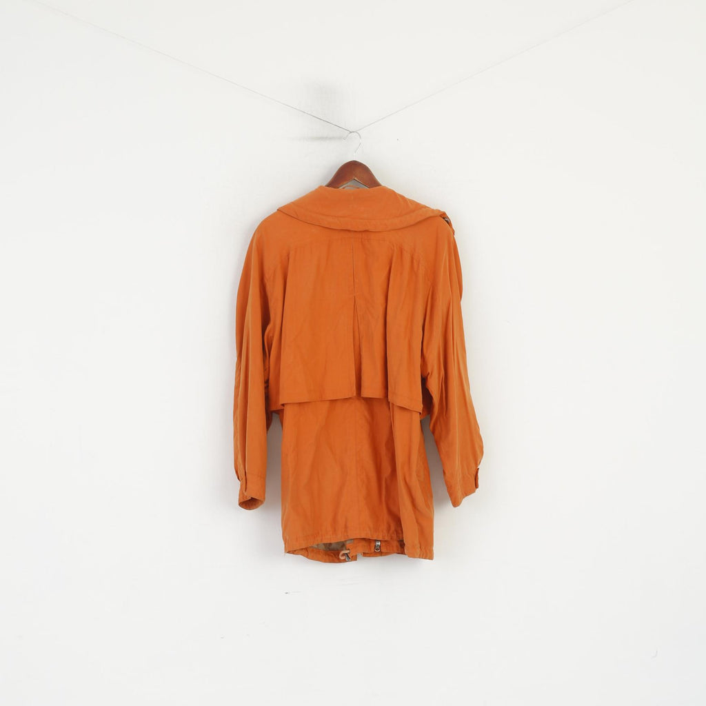 Head Women 40 12 Jacket Vintage Orange Full Zipper Shoulder Pads Sportswear