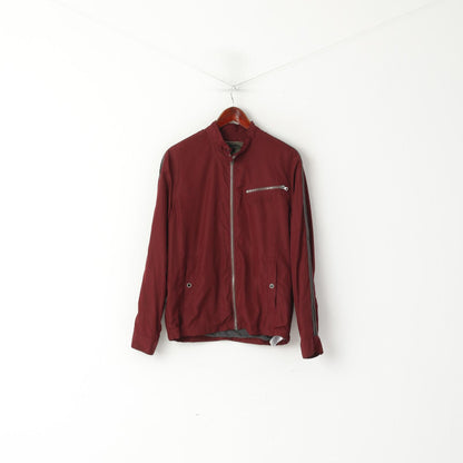 Converse Men S Jacket Burgundy Lightweight Sport Zip Pocket Full Zipper Top