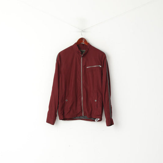 Converse Men S Jacket Burgundy Lightweight Sport Zip Pocket Full Zipper Top