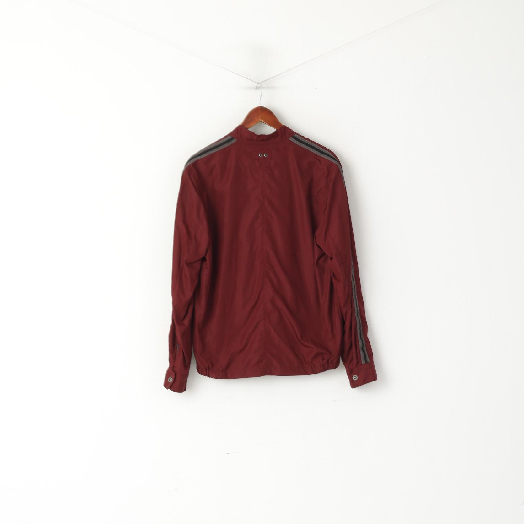 Converse Men S Jacket Burgundy Lightweight Sport Zip Pocket Full Zipper Top