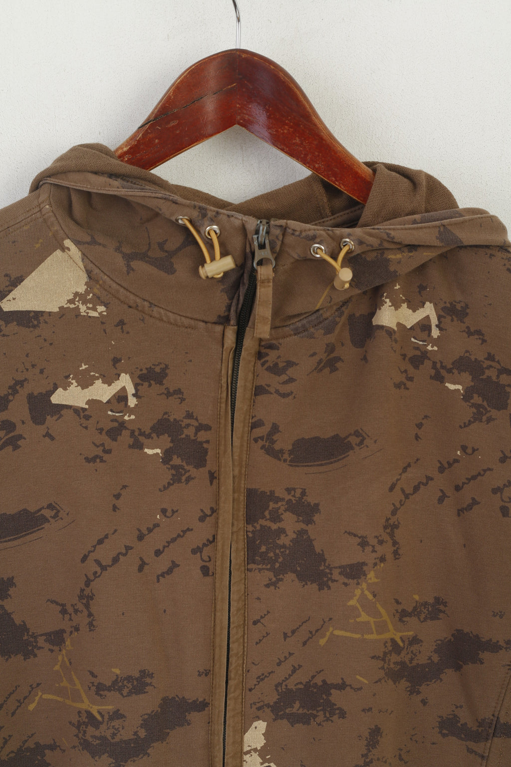 Luhta Donna 12 38 Felpa Top sportivo con cerniera in cotone elasticizzato con cappuccio marrone