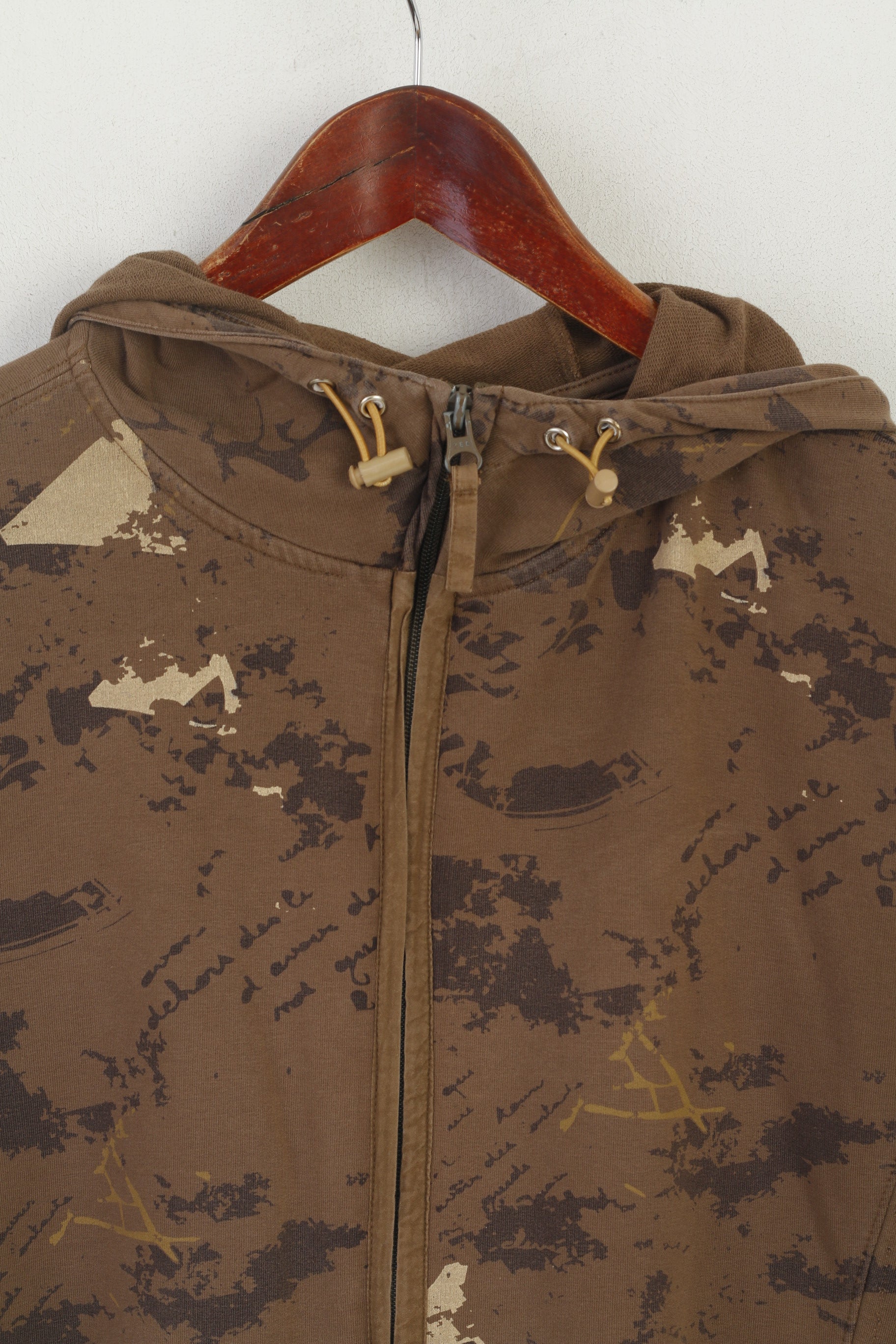 Luhta Donna 12 38 Felpa Top sportivo con cerniera in cotone elasticizzato con cappuccio marrone