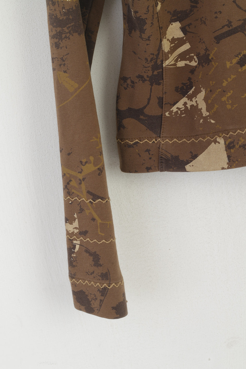 Luhta Donna 12 38 Felpa Top sportivo con cerniera in cotone elasticizzato con cappuccio marrone