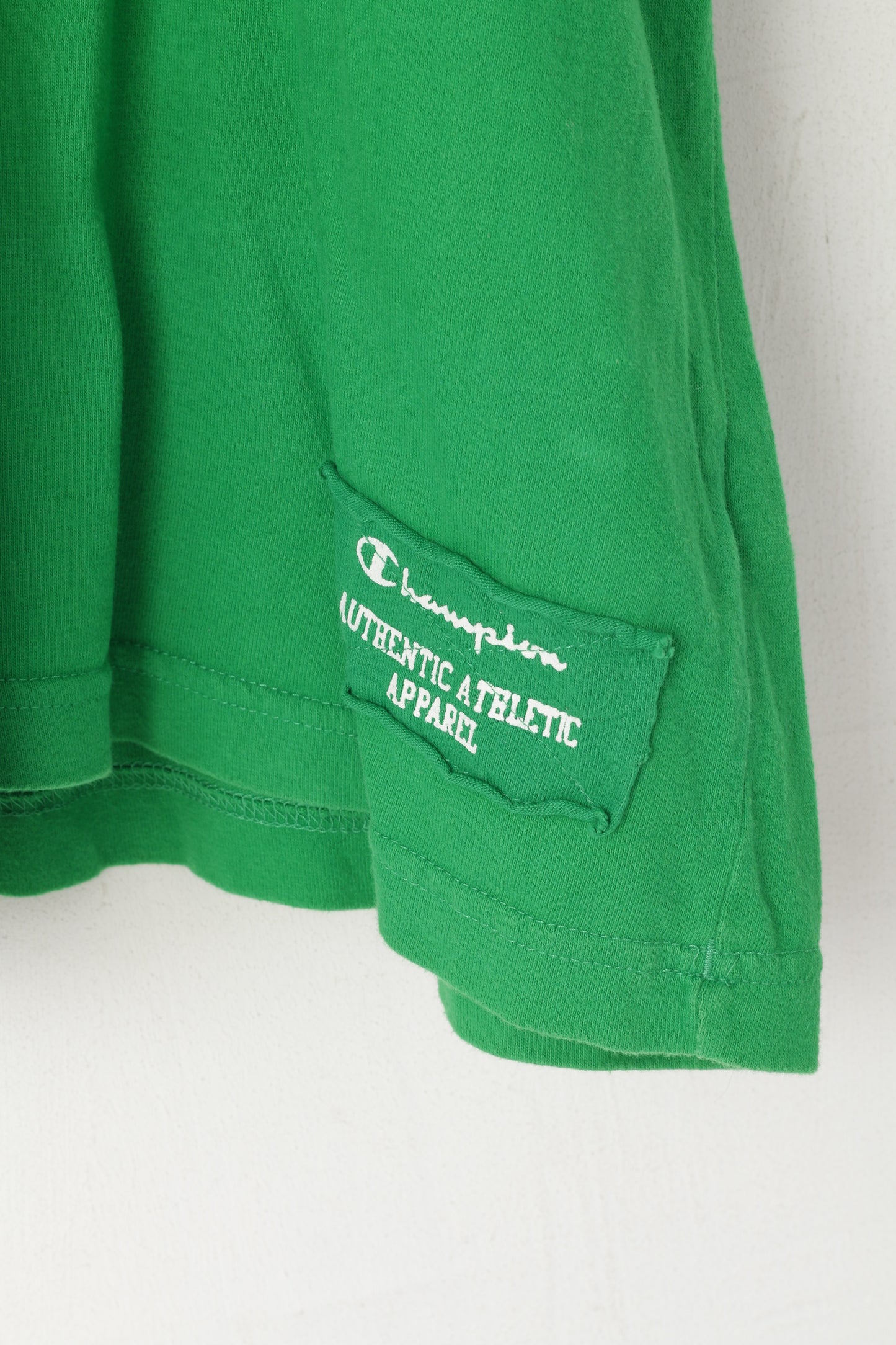 Champion Hommes L T-Shirt Vert Coton Graphique Ras du Cou Rochester NY Haut