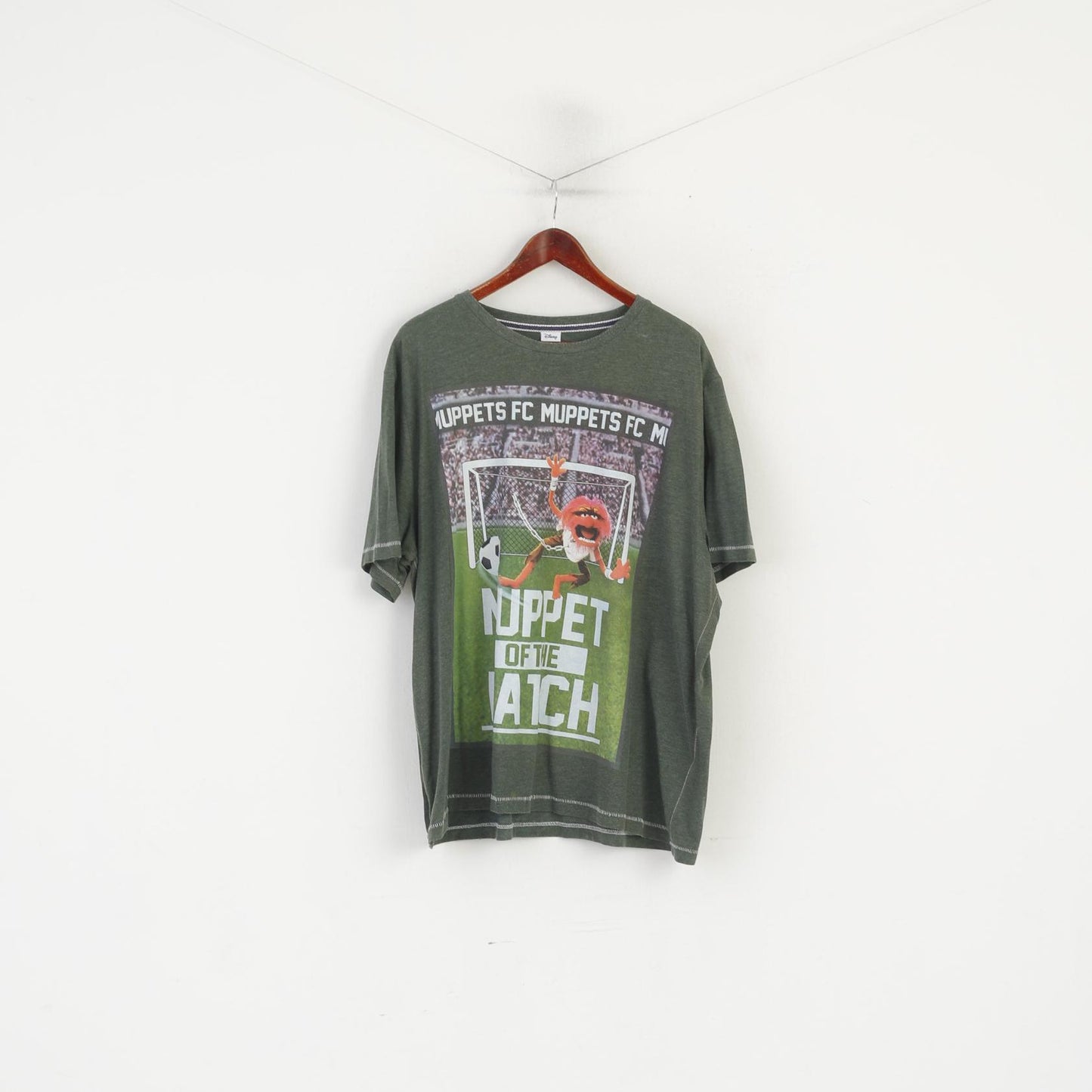 Disney at George Men 3XL T-shirt verde grafica Muppet Football XXL Top