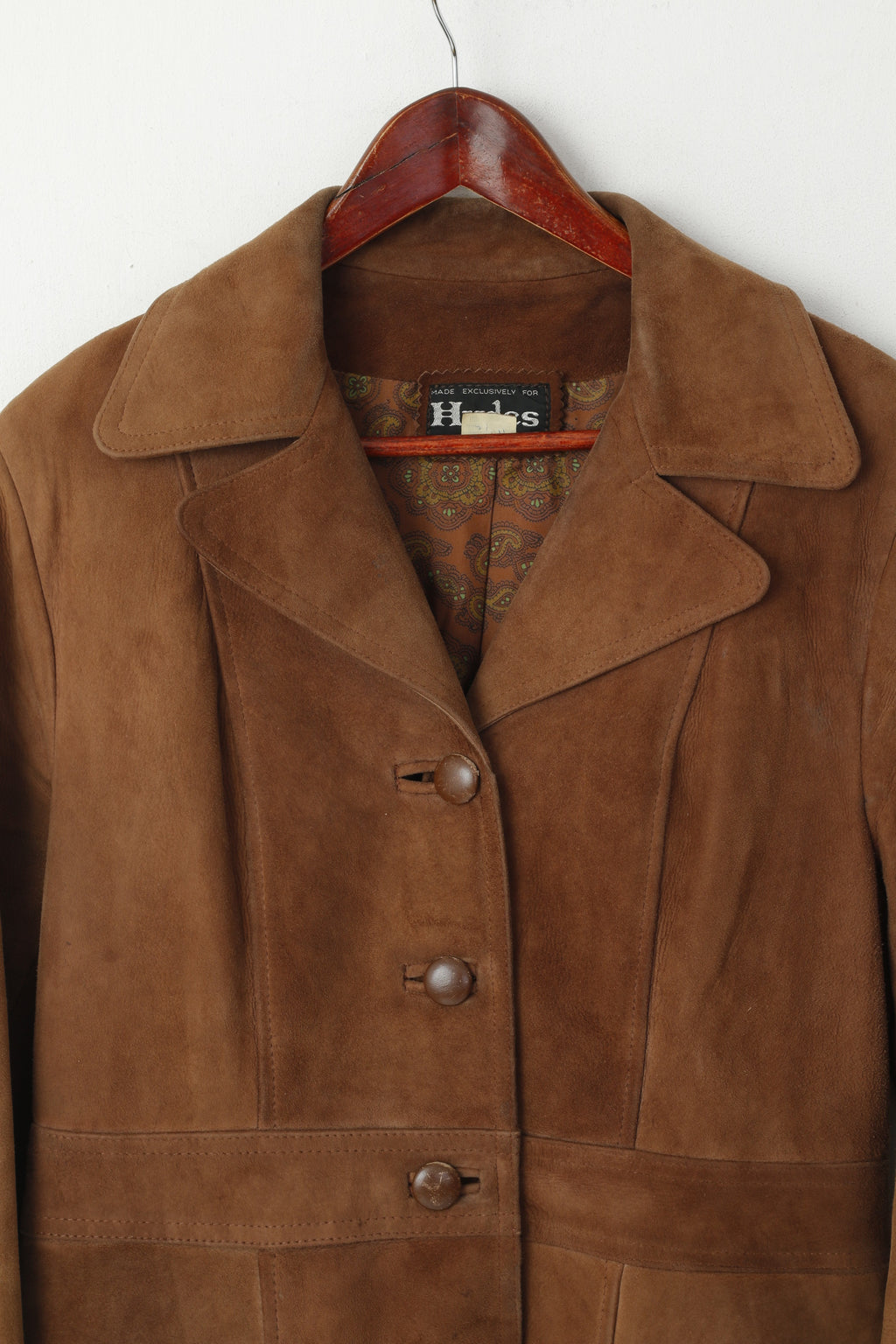 Hydes Femmes 14 Veste En Cuir Marron Daim Queen Street Auckland Haut Classique