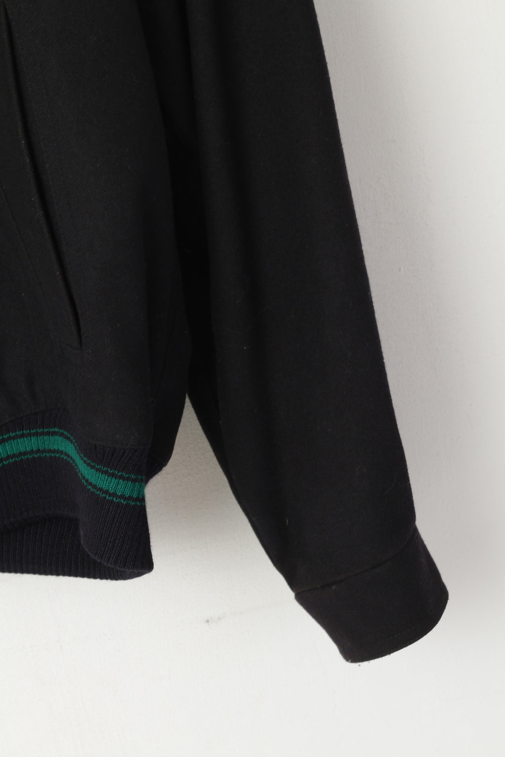 Paul & Shark Men L Bomber Jacket Black Wool Yachting Full Zipper Casual Top