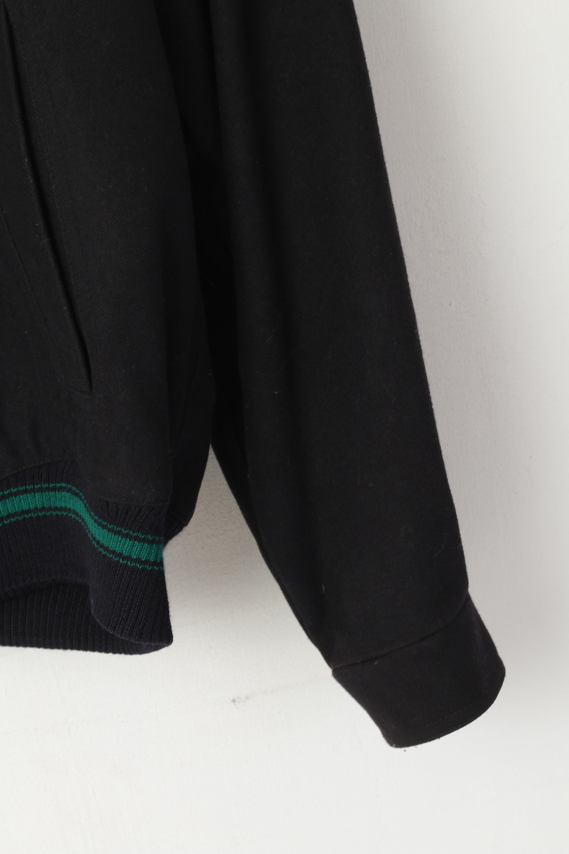 Paul & Shark Men L Bomber Jacket Black Wool Yachting Full Zipper Casual Top