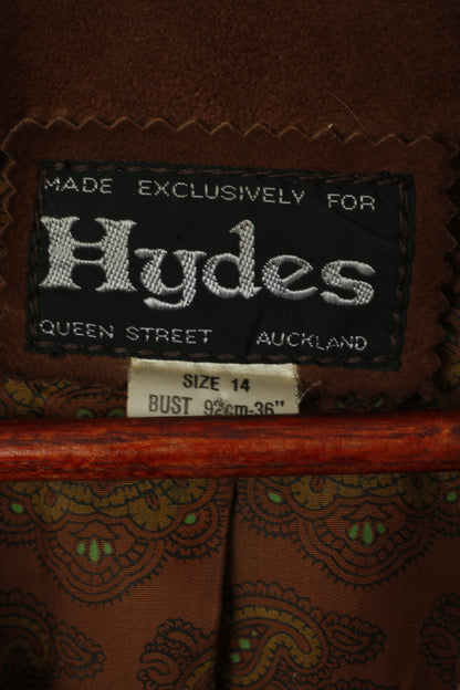 Hydes Women 14 Jacket Brown Leather Suede Queen Street Auckland Classic Top