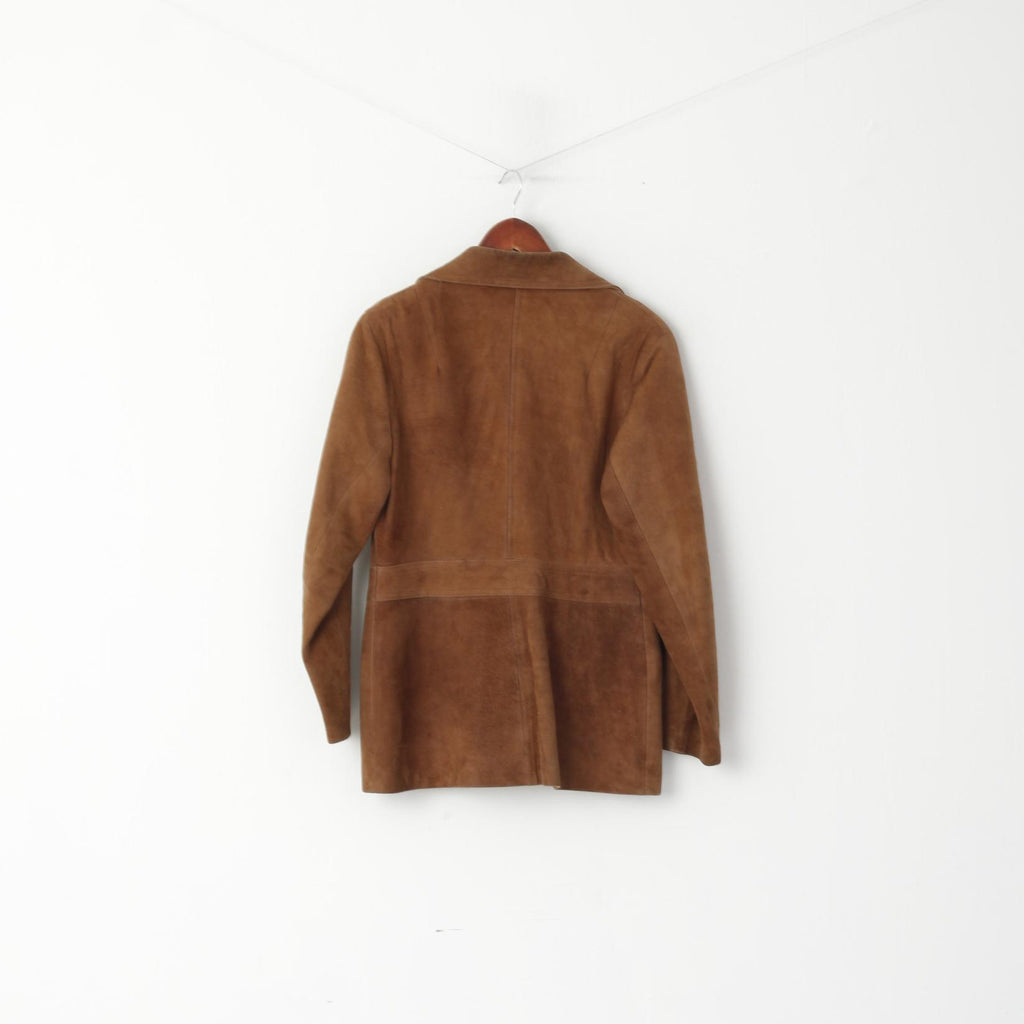Hydes Femmes 14 Veste En Cuir Marron Daim Queen Street Auckland Haut Classique