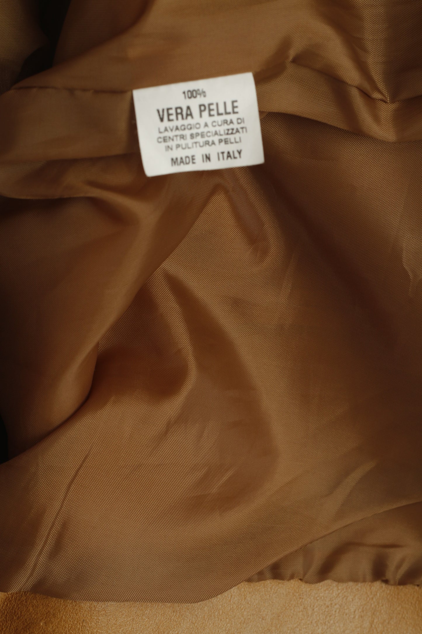 Lavorazione Artigiana Men L (M) Leather Jacket Camel Leather Made in Italy Classic Vintage Top