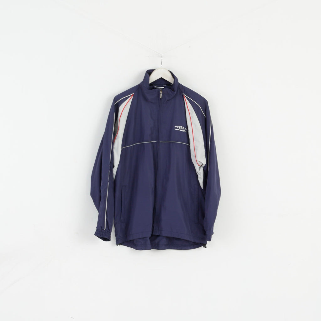 Umbro Giacca da uomo S (M) Bomber sportivo attivo foderato in rete blu scuro con cerniera