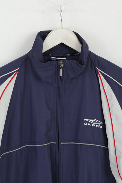 Umbro Men S (M) Jacket Navy Mesh Lined Active Sportswear Bomber Zip Up Top