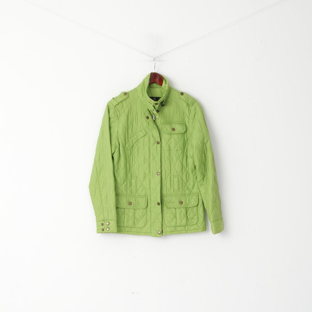 Barbour Femmes 36 10 S Veste Vert Matelassé Amelia Quilt Nylon Zip Up Top