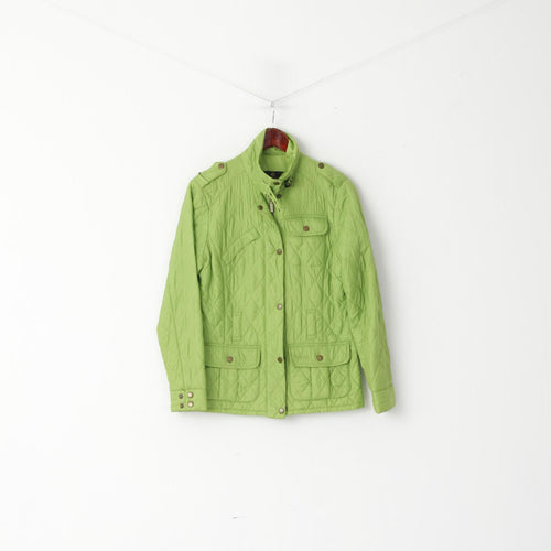 Barbour Femmes 36 10 S Veste Vert Matelassé Amelia Quilt Nylon Zip Up Top