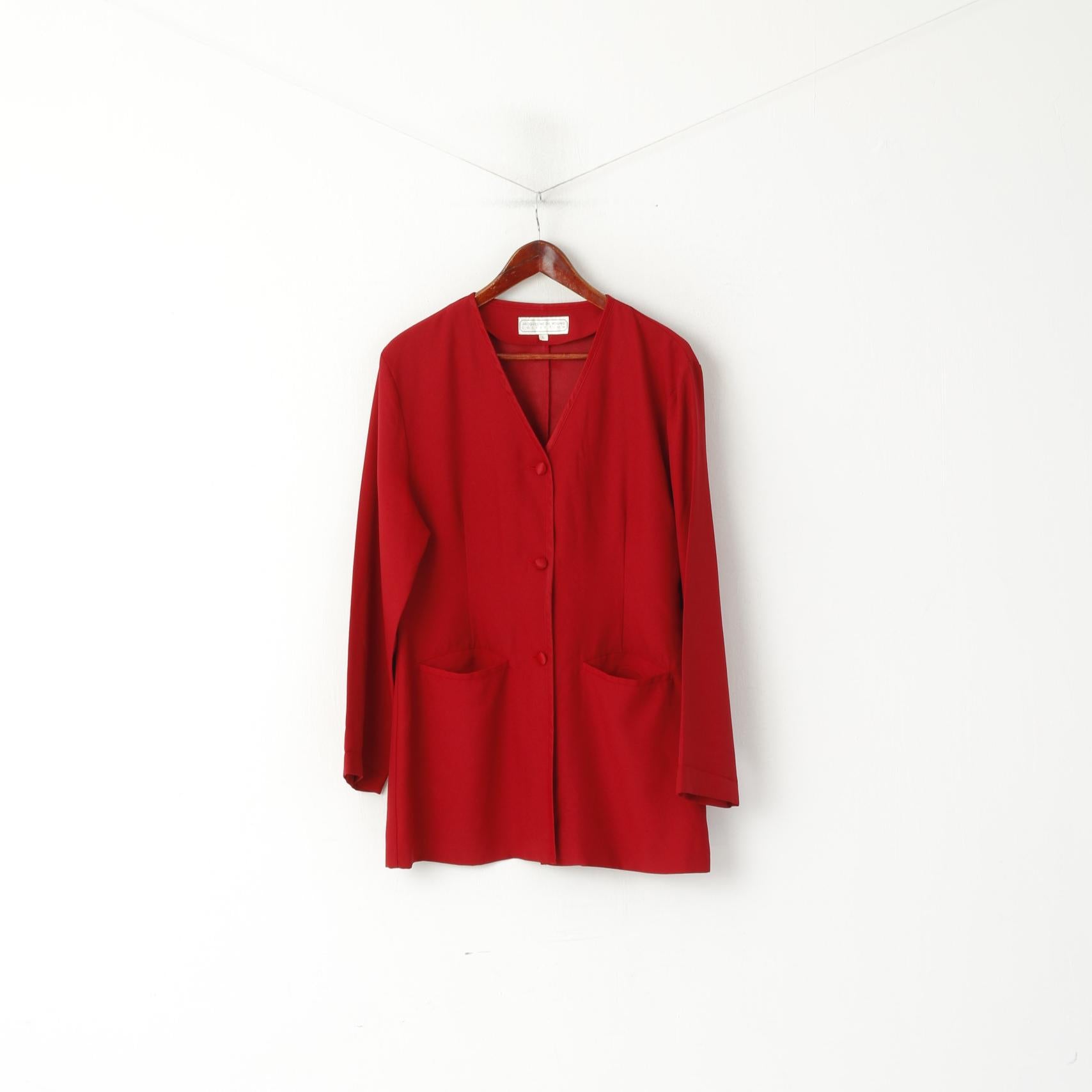 Collezione Jacqueline de Young Donna L Blazer Maroon Shiny retro Camicetta Top