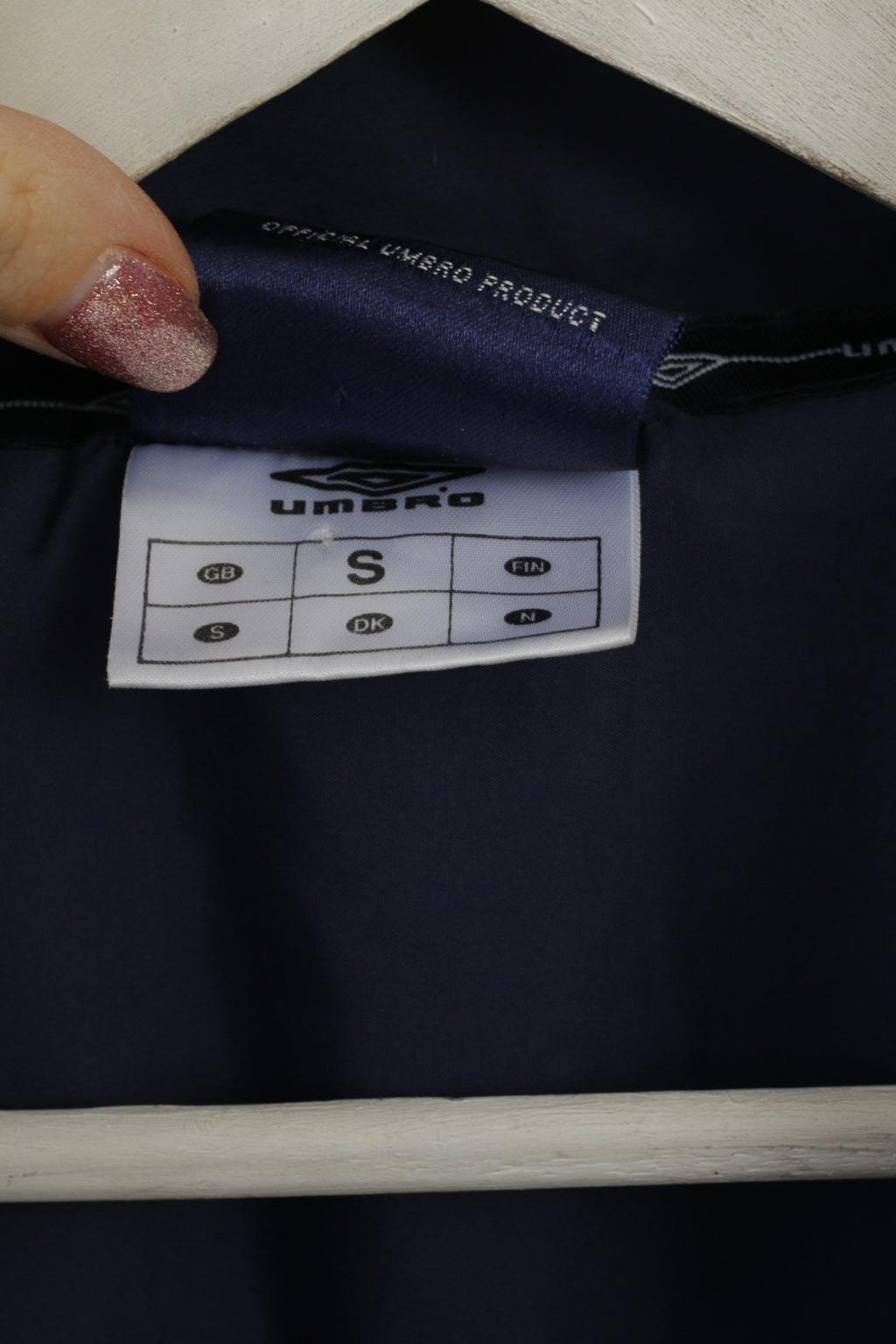 Umbro Giacca da uomo S (M) Bomber sportivo attivo foderato in rete blu scuro con cerniera