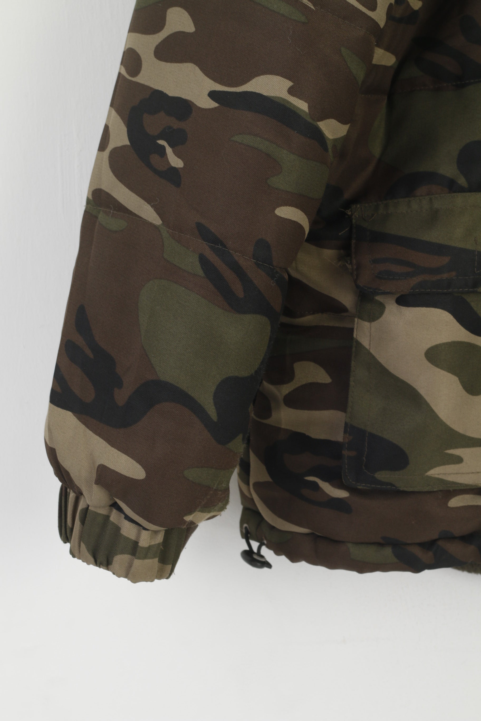 Gatkin Men XXXL Jacket Green Winter Padded Camo Hooded Outdoor Military Top