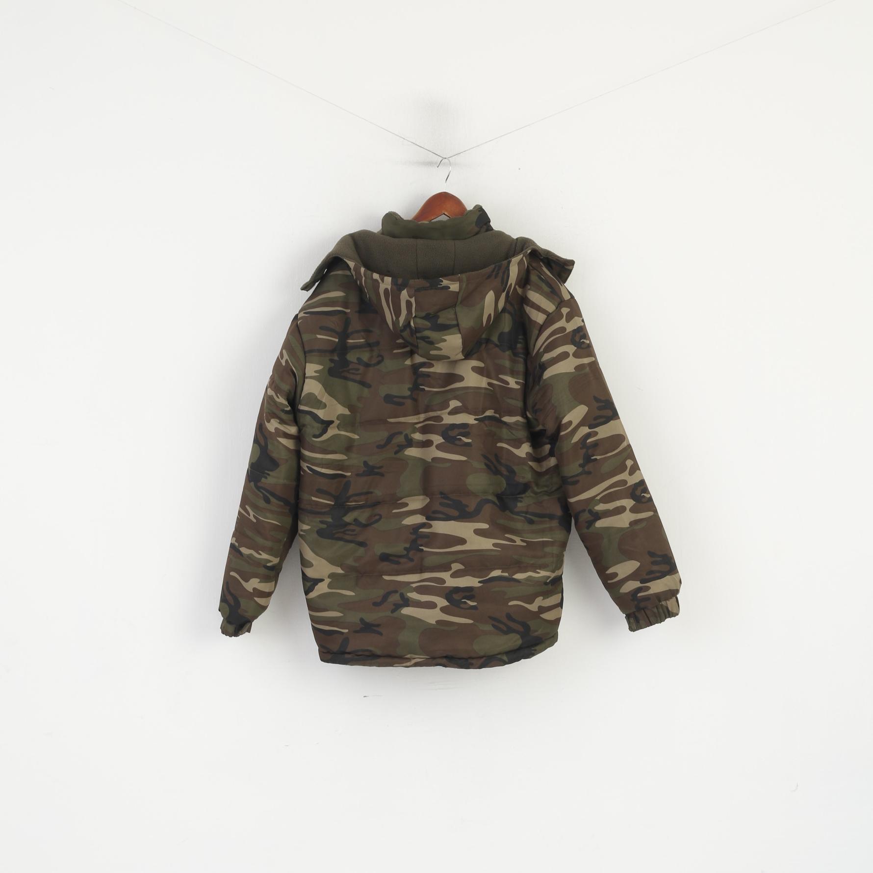 Gatkin Men XXXL Jacket Green Winter Padded Camo Hooded Outdoor Military Top