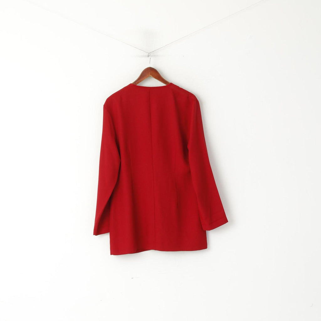 Collezione Jacqueline de Young Donna L Blazer Maroon Shiny retro Camicetta Top