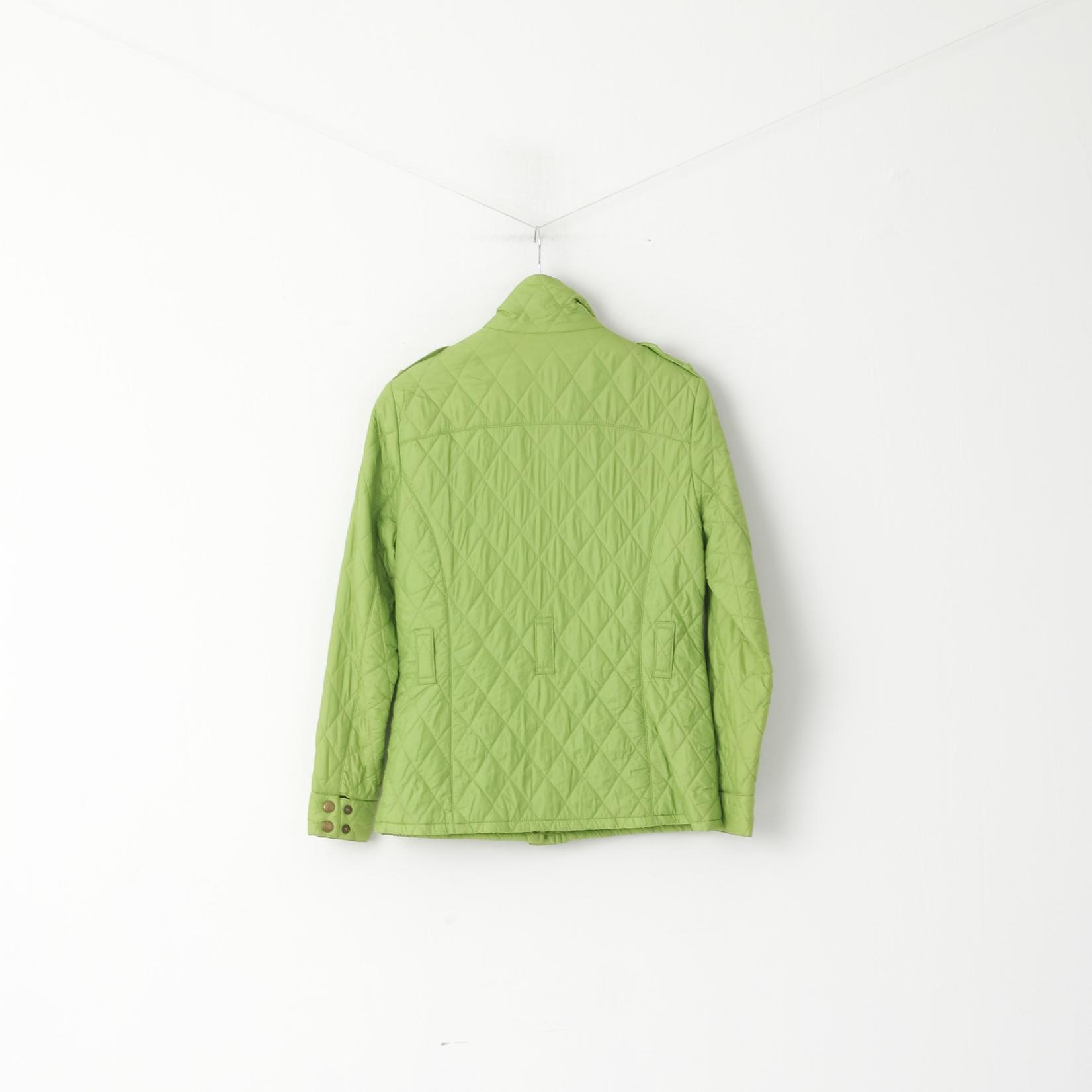Barbour Femmes 36 10 S Veste Vert Matelassé Amelia Quilt Nylon Zip Up Top