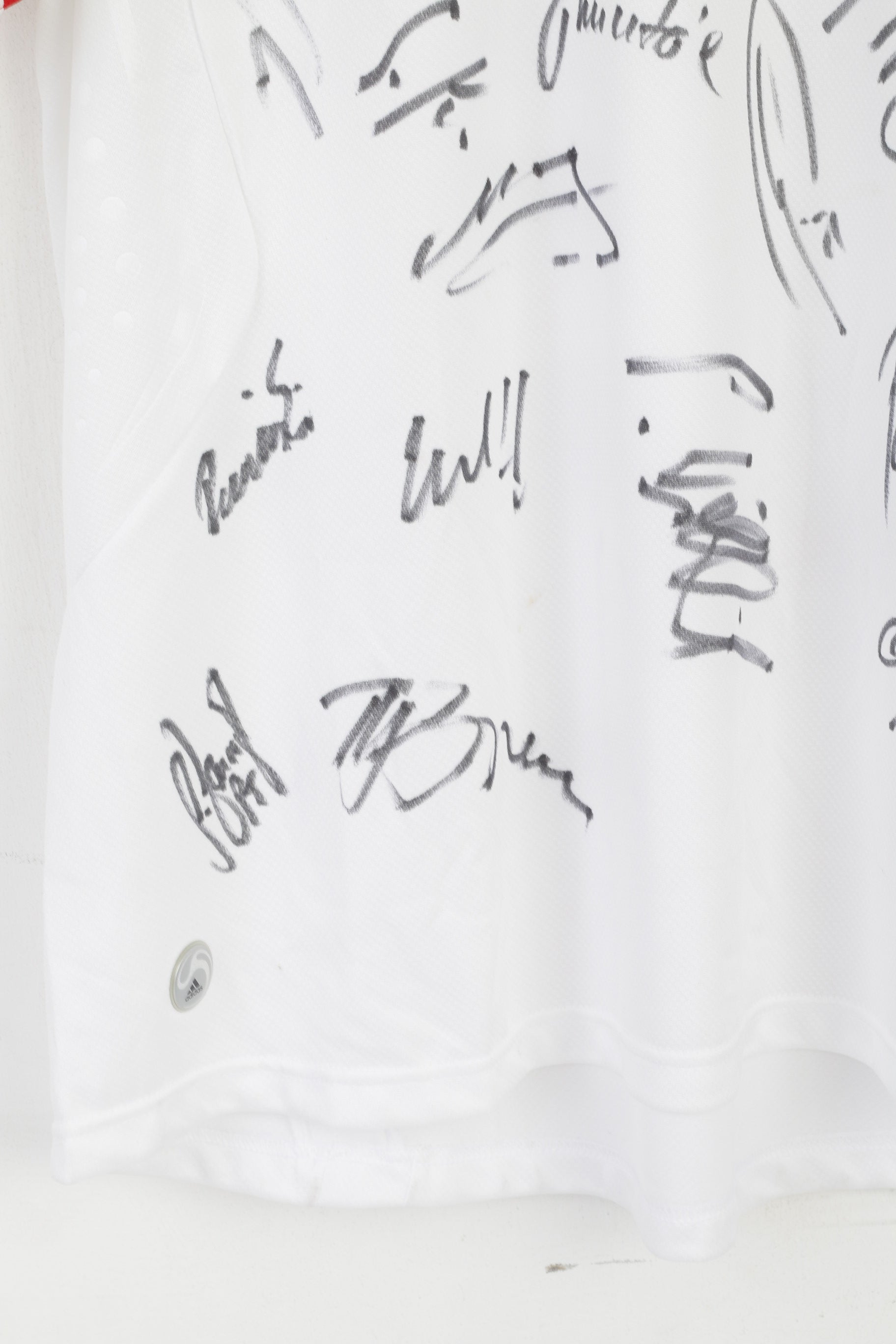 Adidas Hommes XXL Chemise Blanc 1. FCN Nuremberg Vintage Team Singned Football Jersey