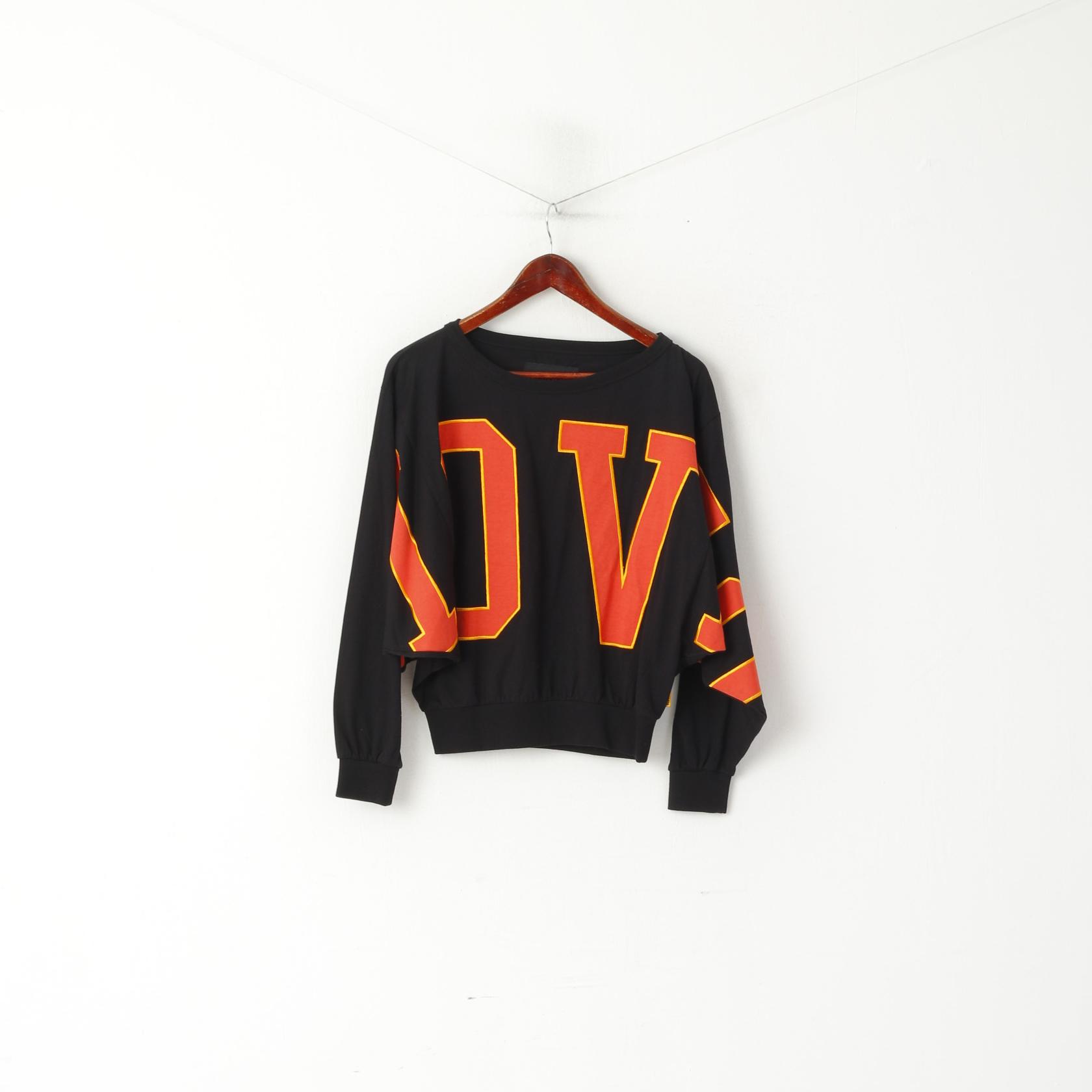 VioVio Stuttgart Women M Sweatshirt Black Cotton Cropped Oversize Top